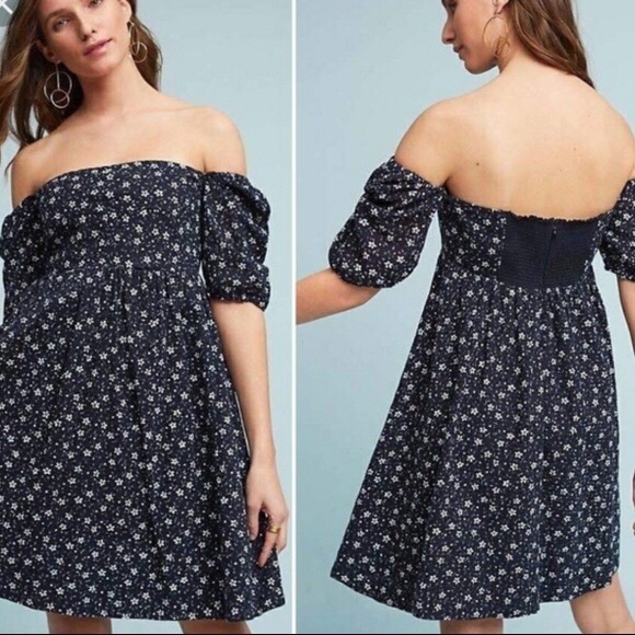 NWT ANTHROPOLOGIE MAEVE Lillianne Floral Dress 0P - Picture 4 of 7